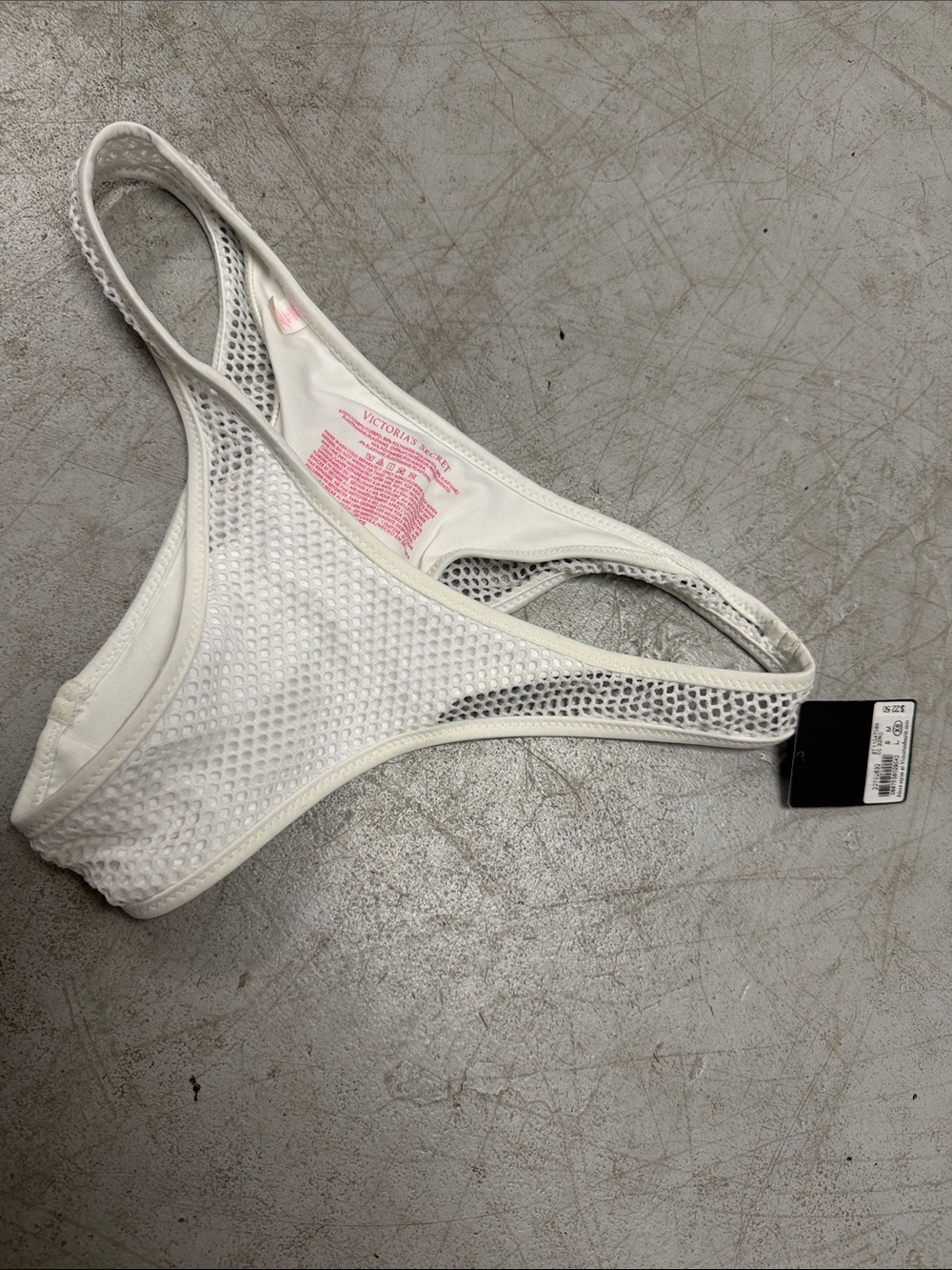 Victoria's Secret White Mesh Bathing Suit Bottom - NWT - Size XS Thong Bikini